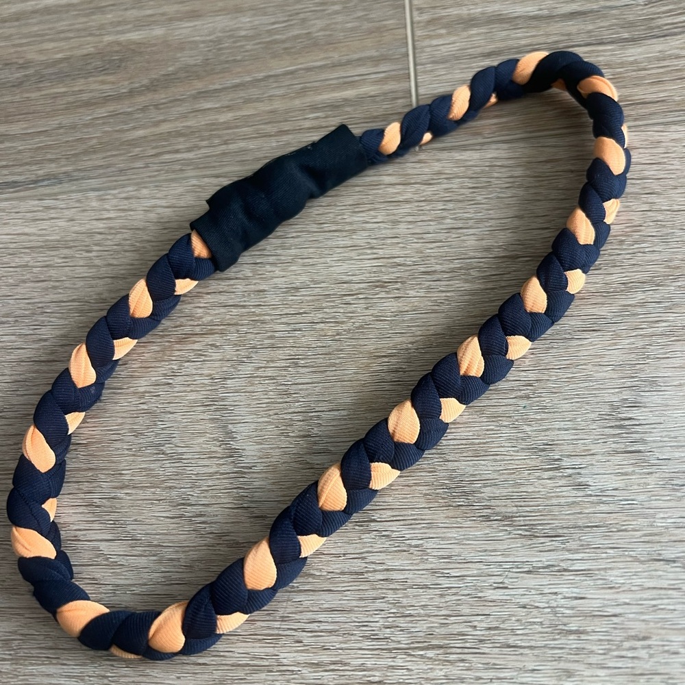 Lycra headband blue and orange